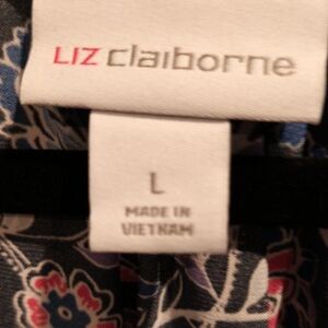 NWT Liz Claiborne Floral Patterned Short Sleeve Blouse Size Large
